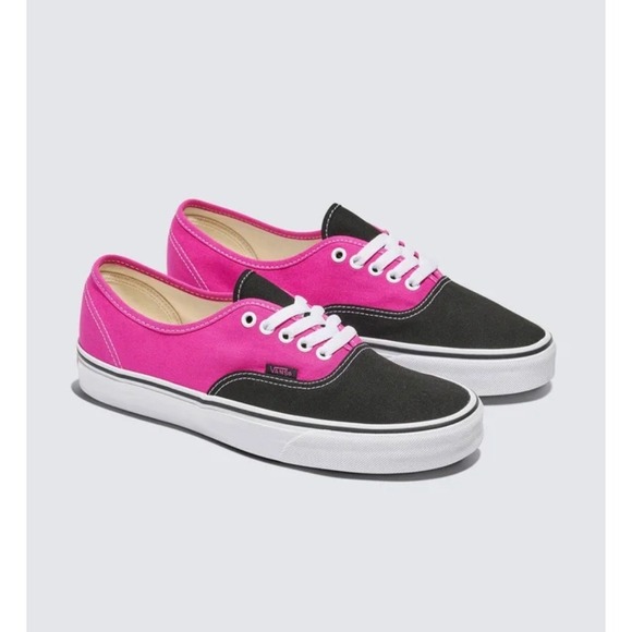 Vans Shoes - Vans Authentic Pop Raspberry Rose Black Canvas Low Top Sneakers Womens US 6 NEW